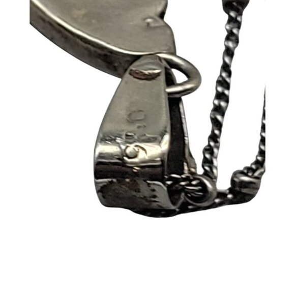 950 Fine Silver Channel Inlay Hummingbird Pendant Necklace 18" 925 Chain… - Picture 9 of 14